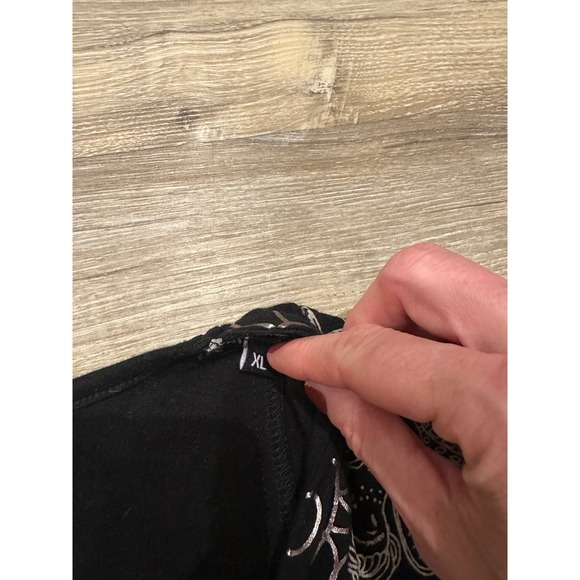 Desigual Black Graphic Print Long Sleeve A-Line Dress XL - Picture 5 of 6